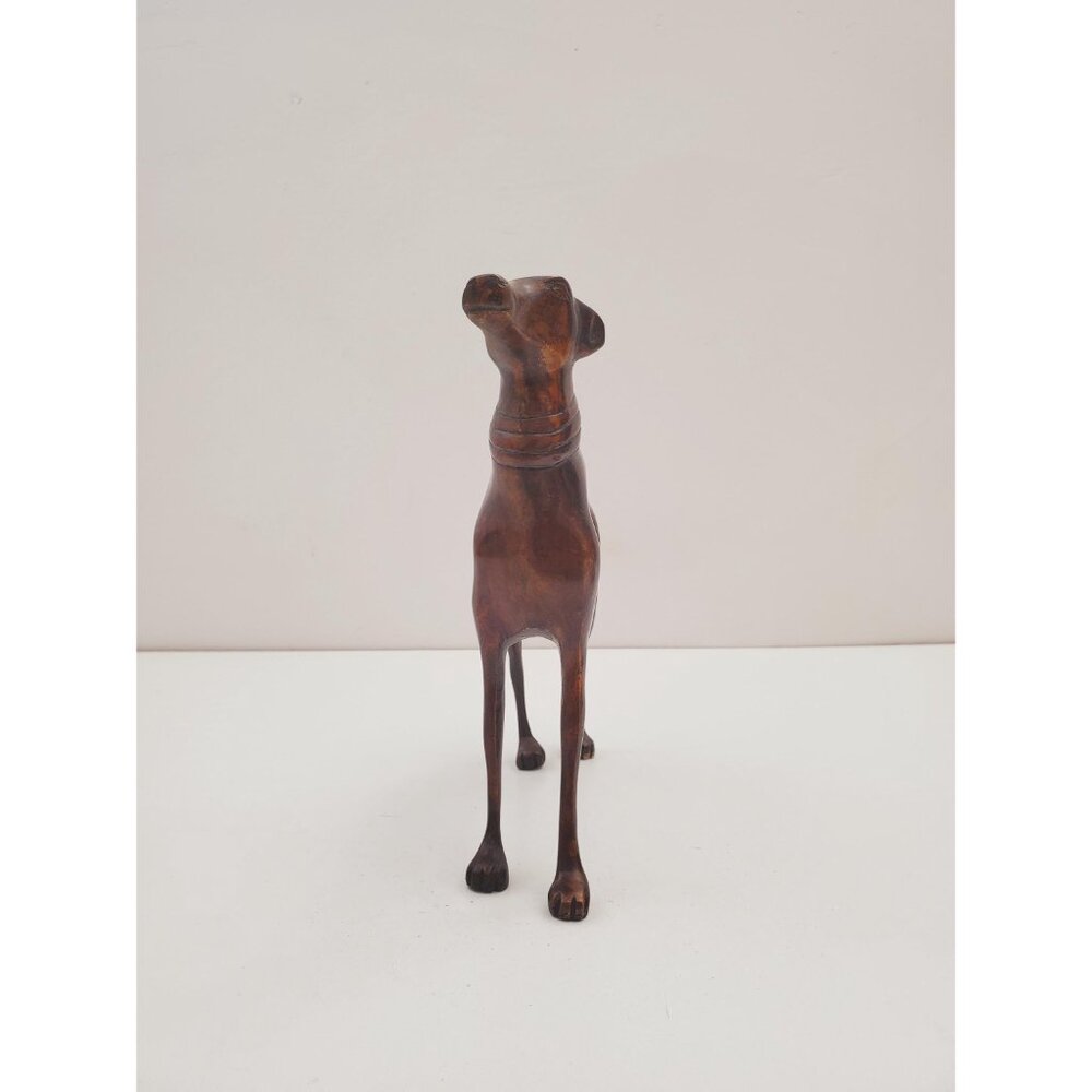 Vintage Bronze Cast Metal Greyhound Sculpture - GREYHOUND bronze elegant dog - Picture 3 of 10